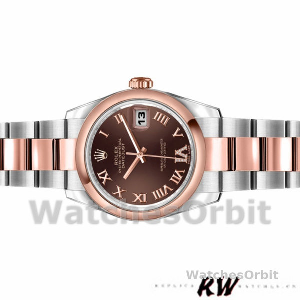 Rolex Datejust 179161 Stainless Steel and Everose Gold Chocolate Brown Dial 26MM Lady Replica Watch