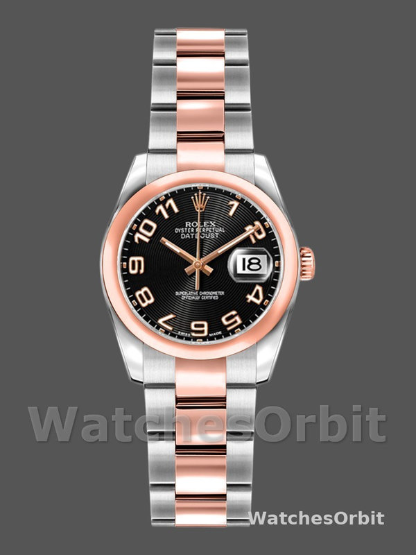 Rolex Datejust 179161 Stainless Steel and Everose Gold Concentric Circle Black Dial 26MM Lady Replica Watch