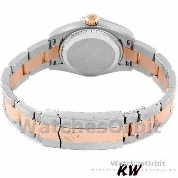 Rolex Datejust 179161 Stainless Steel and Everose Gold Concentric Circle Black Dial 26MM Lady Replica Watch