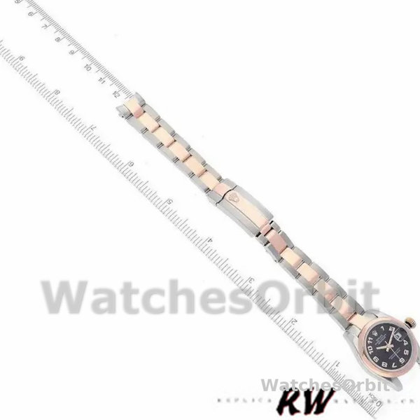 Rolex Datejust 179161 Stainless Steel and Everose Gold Concentric Circle Black Dial 26MM Lady Replica Watch