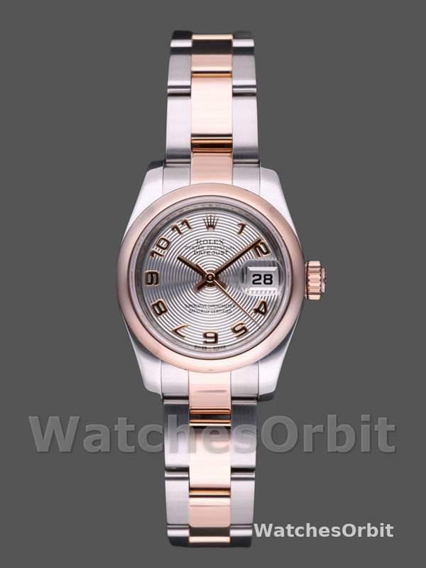 Rolex Datejust 179161 Stainless Steel and Everose Gold Concentric Circle Silver Dial 26MM Lady Replica Watch