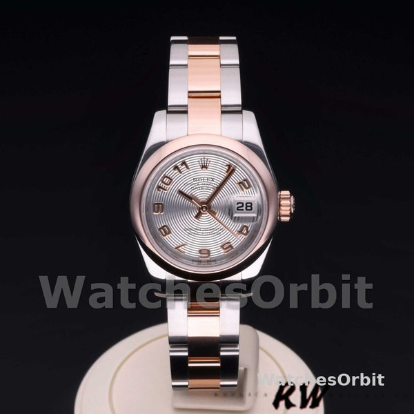 Rolex Datejust 179161 Stainless Steel and Everose Gold Concentric Circle Silver Dial 26MM Lady Replica Watch
