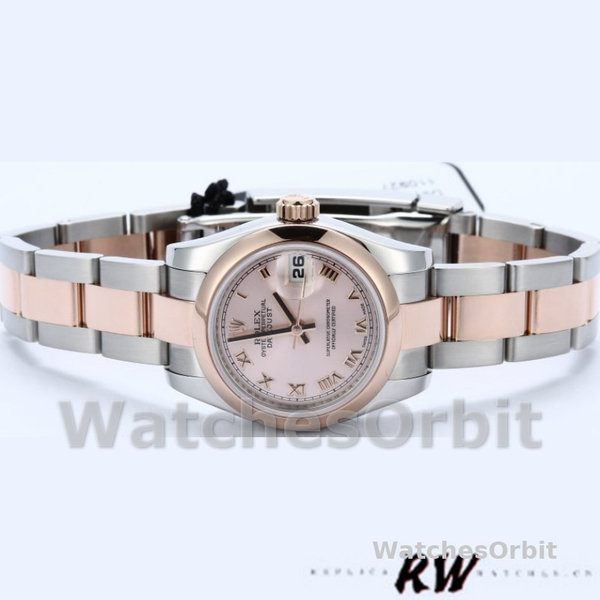 Rolex Datejust 179161 Stainless Steel and Everose Gold Pink Roman Dial 26MM Lady Replica Watch