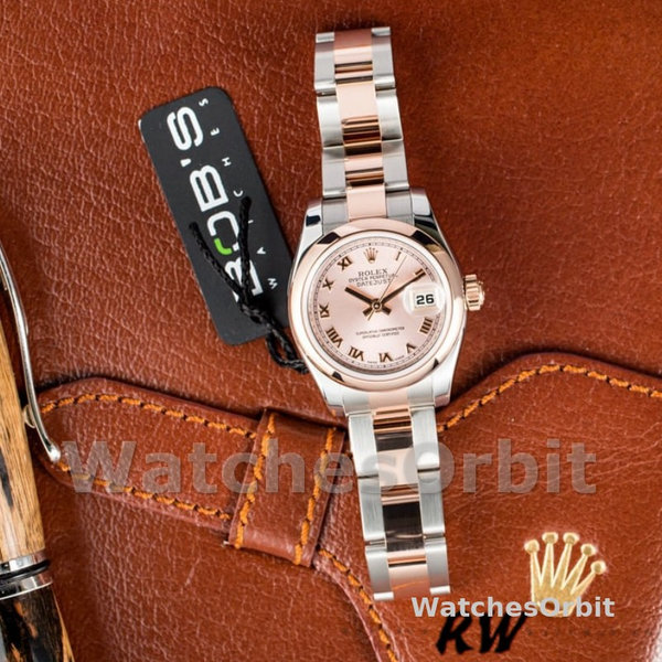 Rolex Datejust 179161 Stainless Steel and Everose Gold Pink Roman Dial 26MM Lady Replica Watch