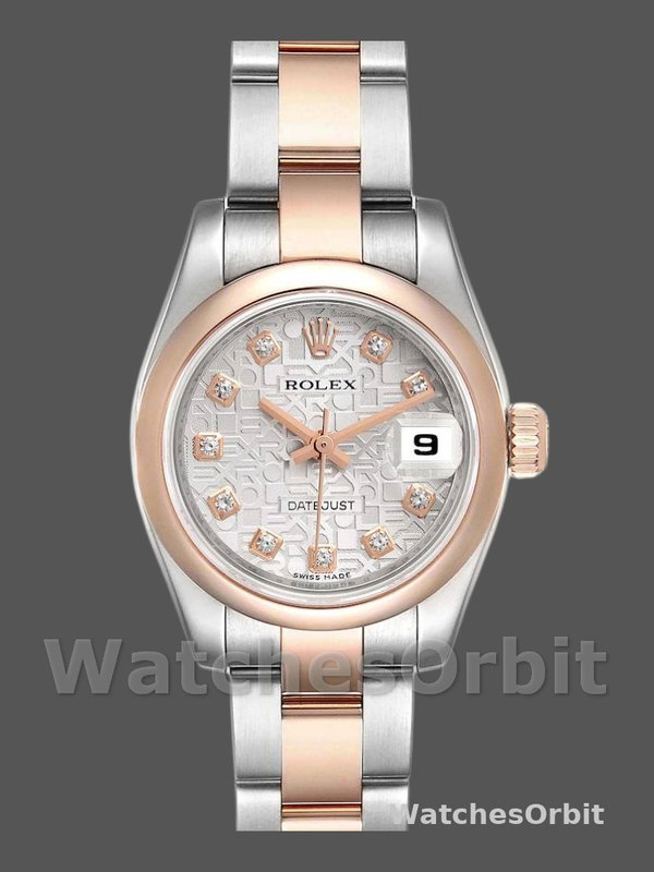 Rolex Datejust 179161 Stainless Steel and Everose Gold Silver jubilee anniversary Dial 26MM Lady Replica Watch