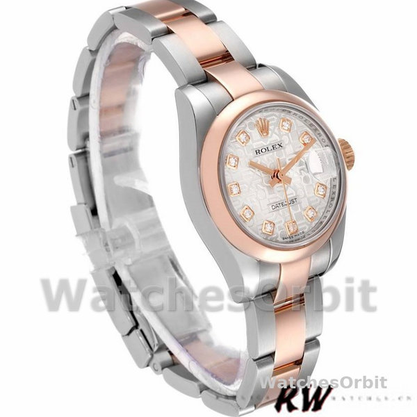 Rolex Datejust 179161 Stainless Steel and Everose Gold Silver jubilee anniversary Dial 26MM Lady Replica Watch