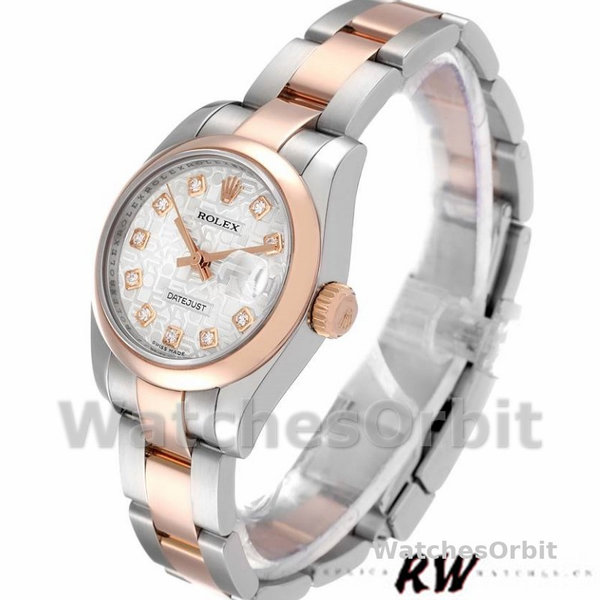 Rolex Datejust 179161 Stainless Steel and Everose Gold Silver jubilee anniversary Dial 26MM Lady Replica Watch