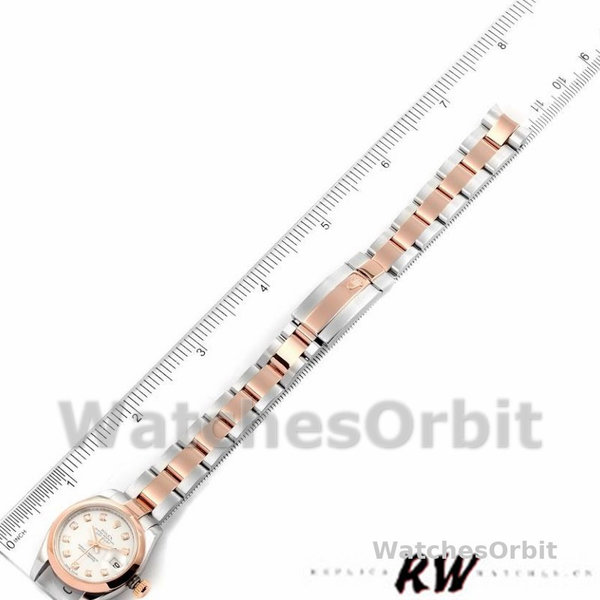 Rolex Datejust 179161 Stainless Steel and Everose Gold White Diamond Dial 26MM Lady Replica Watch