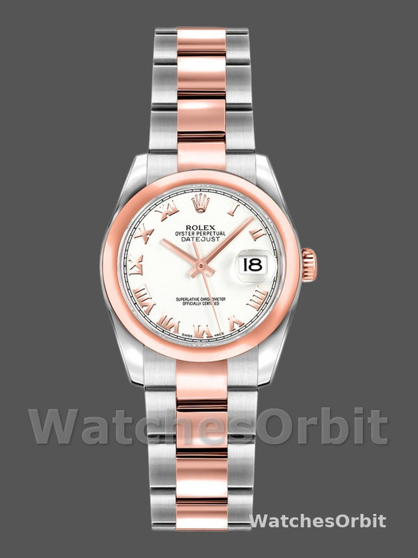 Rolex Datejust 179161 Stainless Steel and Everose Gold White Roman Dial 26MM Lady Replica Watch