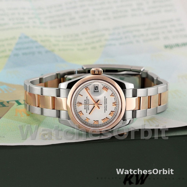 Rolex Datejust 179161 Stainless Steel and Everose Gold White Roman Dial 26MM Lady Replica Watch