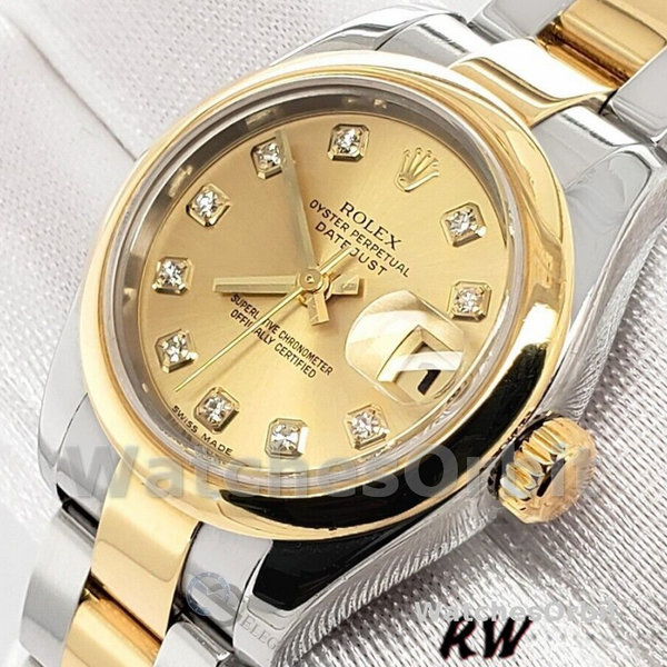 Rolex Datejust 179163 Champagne Dial Domed Dezel 26MM Lady Replica Watch