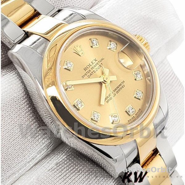 Rolex Datejust 179163 Champagne Dial Domed Dezel 26MM Lady Replica Watch