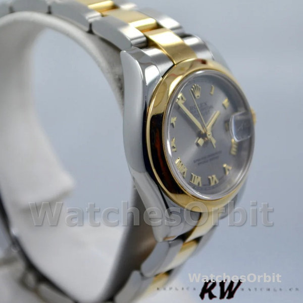 Rolex Datejust 179163 Grey Dial Domed Dezel 26MM Lady Replica Watch