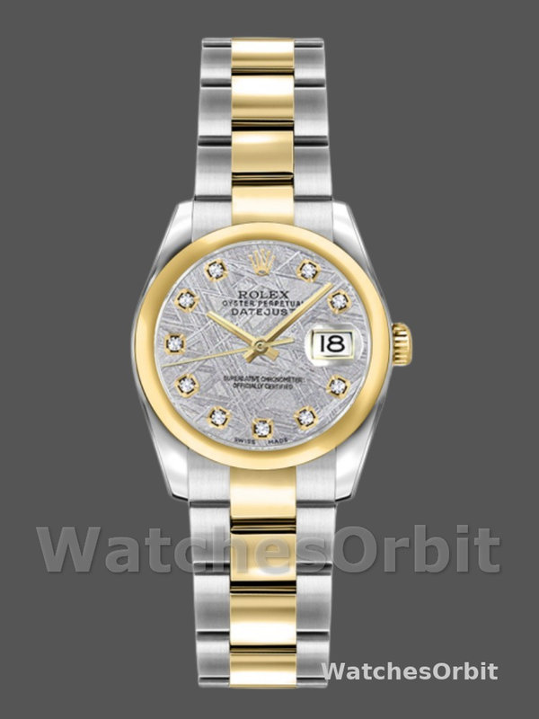 Rolex Datejust 179163 Meteorite Grey Dial Domed Dezel 26MM Lady Replica Watch