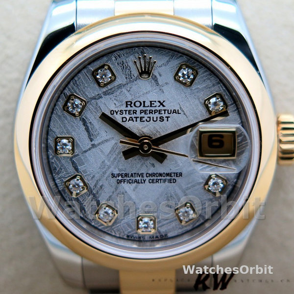 Rolex Datejust 179163 Meteorite Grey Dial Domed Dezel 26MM Lady Replica Watch