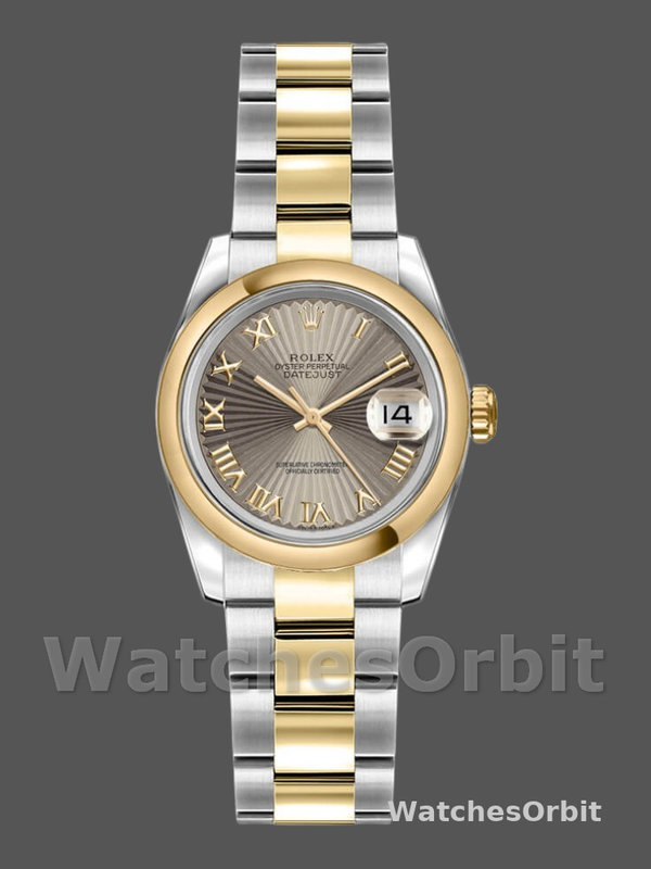 Rolex Datejust 179163 Sunbeam Gray Dial Domed Dezel 26MM Lady Replica Watch