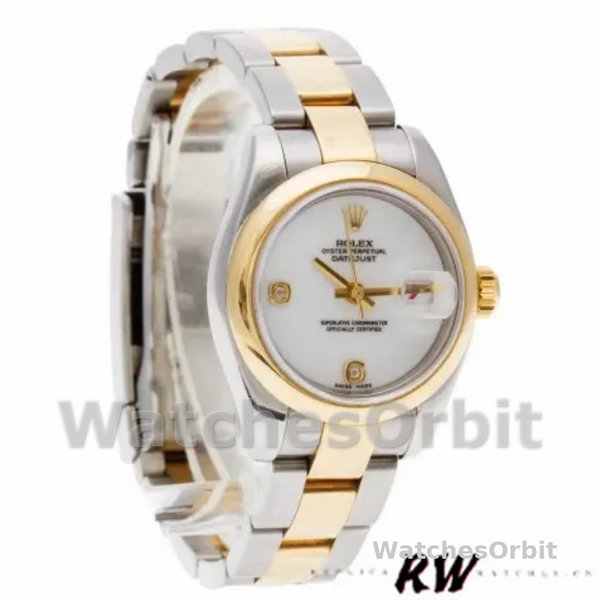 Rolex Datejust 179163 White Dial Diamond Domed Dezel 26MM Lady Replica Watch