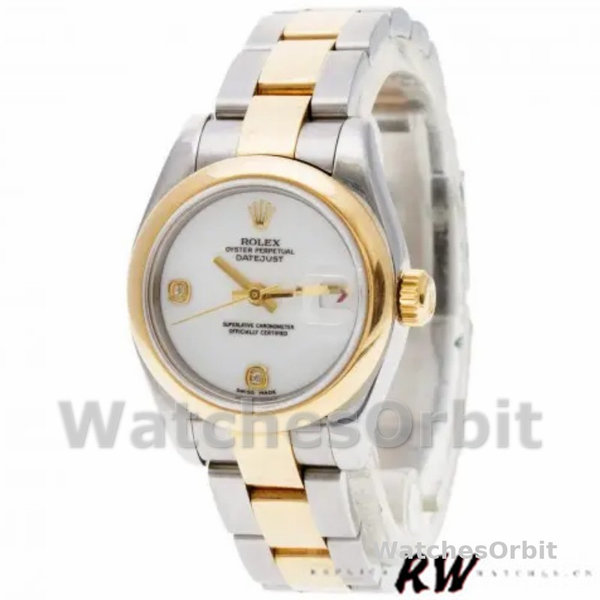 Rolex Datejust 179163 White Dial Diamond Domed Dezel 26MM Lady Replica Watch