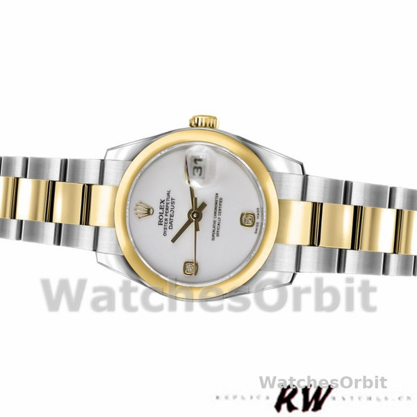 Rolex Datejust 179163 White Dial Diamond Domed Dezel 26MM Lady Replica Watch