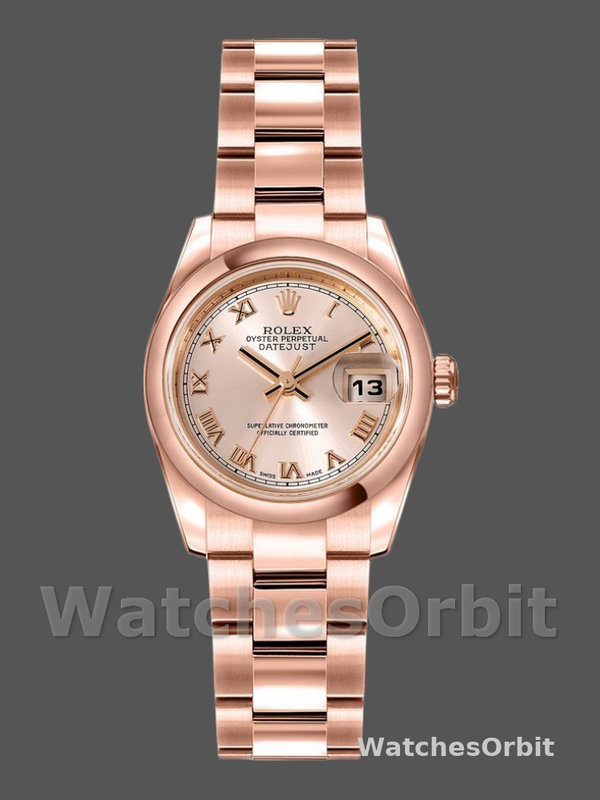 Rolex Datejust 179165 Everose Gold Pink Roman Dial 26MM Lady Replica Watch