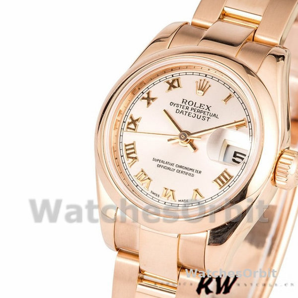 Rolex Datejust 179165 Everose Gold Pink Roman Dial 26MM Lady Replica Watch