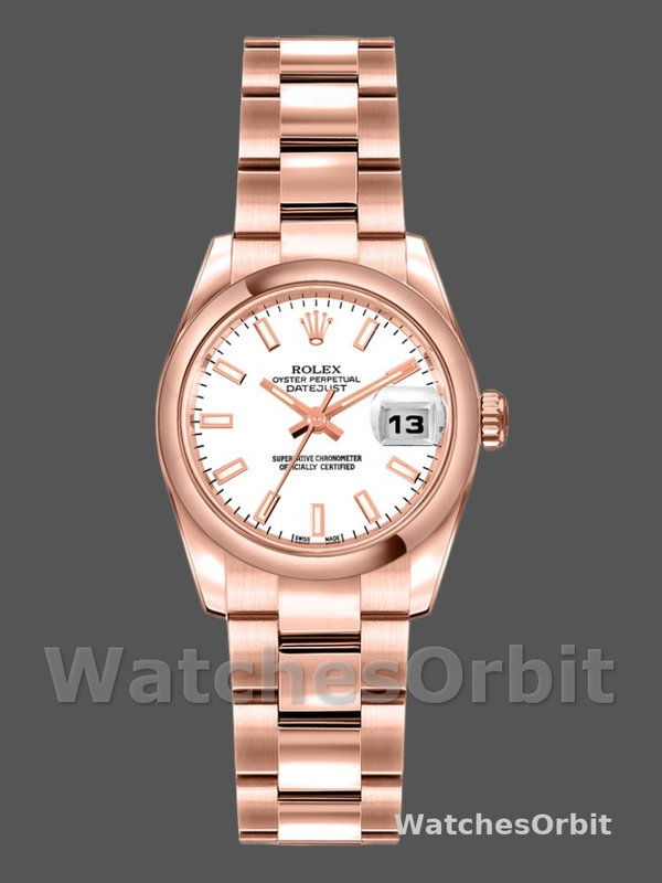 Rolex Datejust 179165 Everose Gold White Index Dial 26MM Lady Replica Watch
