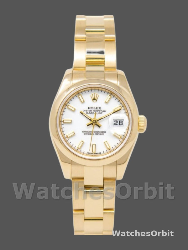 Rolex Datejust 179168 Smooth Domed White Index Dial 26MM Lady Replica Watch