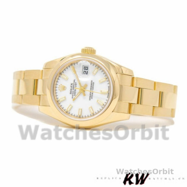 Rolex Datejust 179168 Smooth Domed White Index Dial 26MM Lady Replica Watch