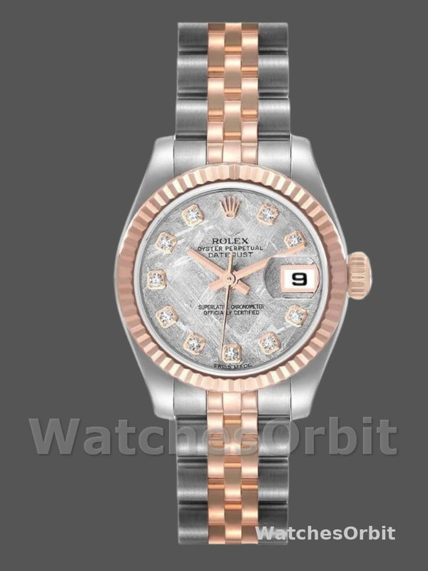 Rolex Datejust 179171 Diamond Meteorite Dial Fluted Bezel 26MM Lady Replica Watch