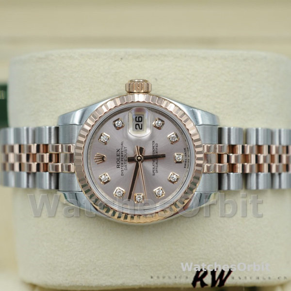 Rolex Datejust 179171 Pink Diamond Dial Fluted Bezel 26MM Lady Replica Watch