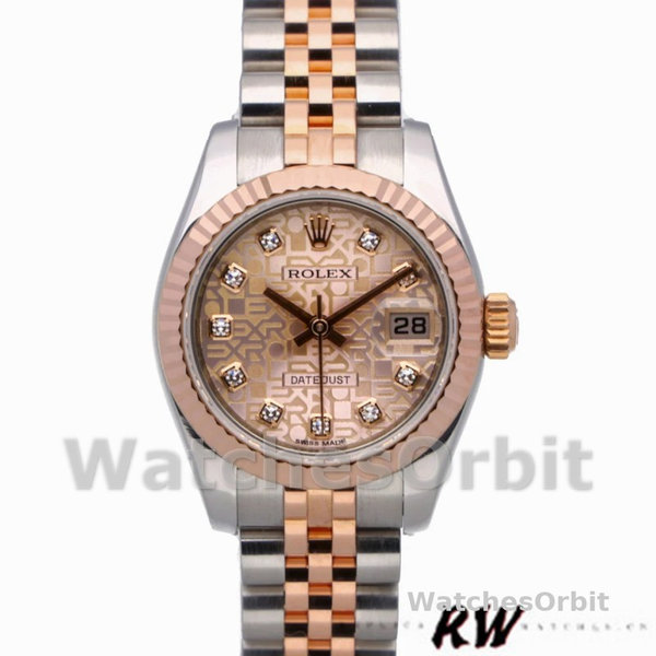 Rolex Datejust 179171 Pink Jubilee Dial Fluted Bezel 26MM Lady Replica Watch