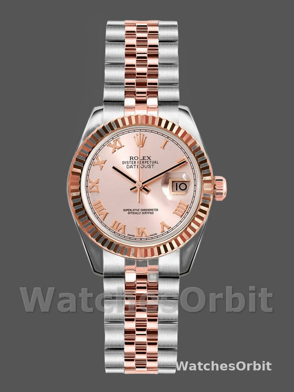 Rolex Datejust 179171 Pink Roman Numeral Dial Fluted Bezel 26MM Lady Replica Watch