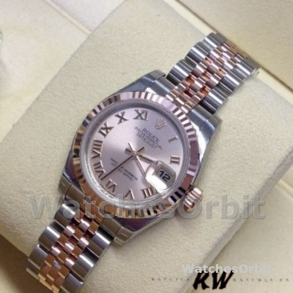 Rolex Datejust 179171 Pink Roman Numeral Dial Fluted Bezel 26MM Lady Replica Watch