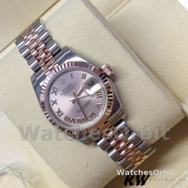 Rolex Datejust 179171 Pink Roman Numeral Dial Fluted Bezel 26MM Lady Replica Watch