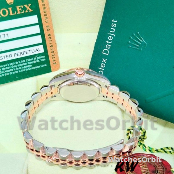 Rolex Datejust 179171 Pink Roman Numeral Dial Fluted Bezel 26MM Lady Replica Watch