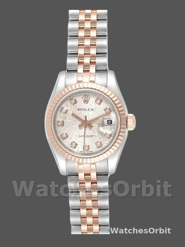 Rolex Datejust 179171 Silver jubilee anniversary Dial Fluted Bezel 26MM Lady Replica Watch