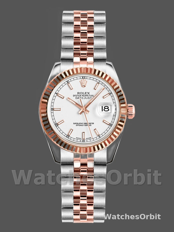 Rolex Datejust 179171 White Dial Fluted Bezel 26MM Lady Replica Watch