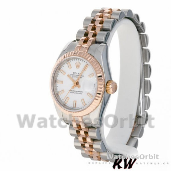 Rolex Datejust 179171 White Dial Fluted Bezel 26MM Lady Replica Watch