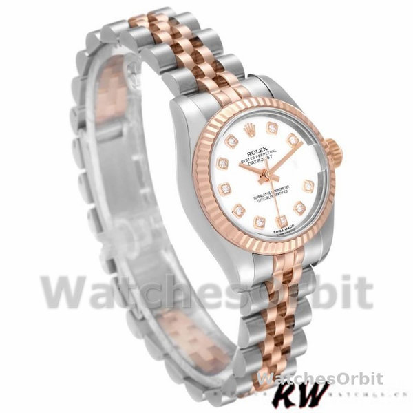 Rolex Datejust 179171 White Diamond Dial Fluted Bezel 26MM Lady Replica Watch