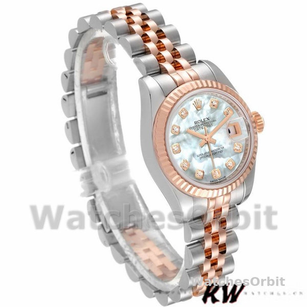 Rolex Datejust 179171 White MOP Diamond Dial Fluted Bezel 26MM Lady Replica Watch