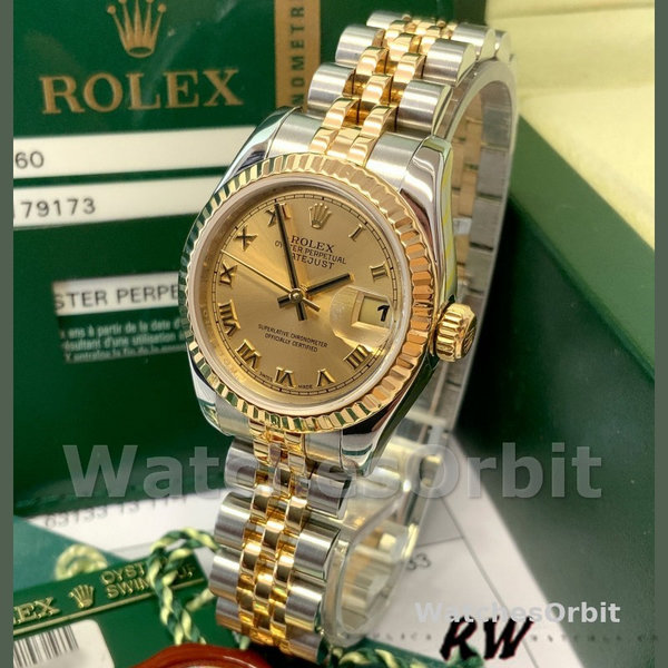 Rolex Datejust 179173 Champagne Roman Numeral Dial 26MM Lady Replica Watch