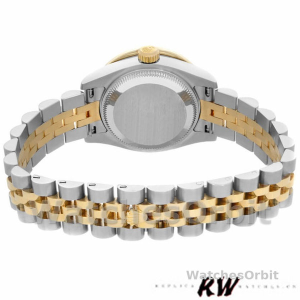 Rolex Datejust 179173 Crystal Champagne Dial Fluted Bezel 26MM Lady Replica Watch