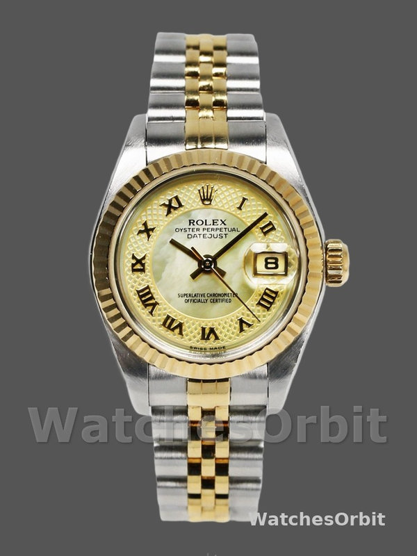 Rolex Datejust 179173 Decorated Mother Of Pearl Champagne Dial 26MM Lady Replica Watch