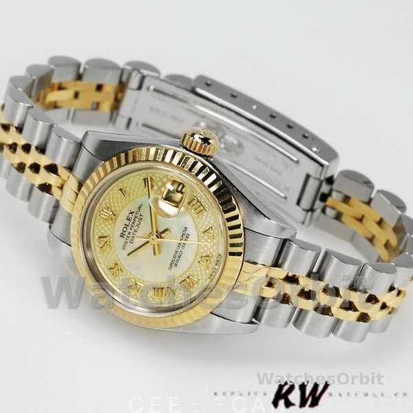 Rolex Datejust 179173 Decorated Mother Of Pearl Champagne Dial 26MM Lady Replica Watch