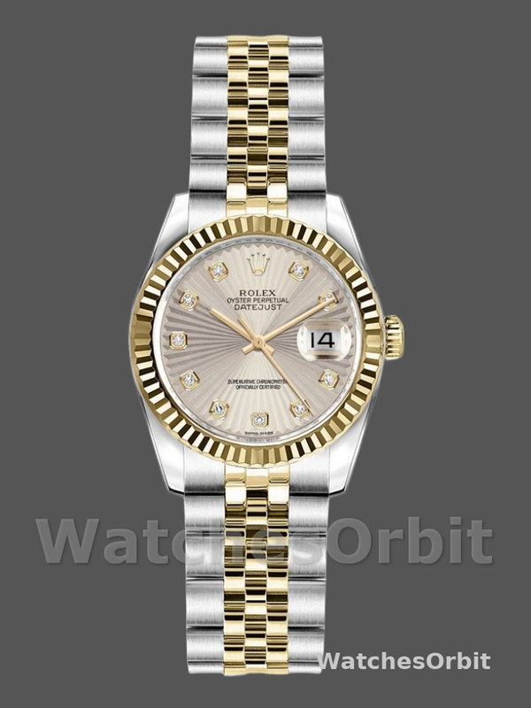 Rolex Datejust 179173 Ivory Sunbeam Diamond Dial Fluted Bezel 26MM Lady Replica Watch