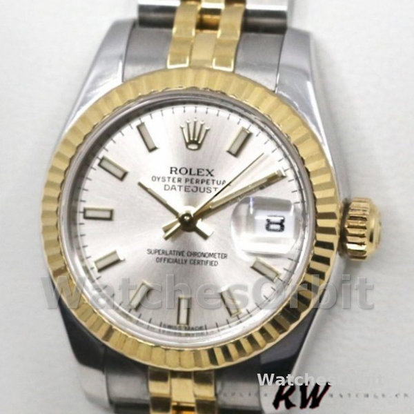 Rolex Datejust 179173 Silver Index Dial Fluted Bezel 26MM Lady Replica Watch