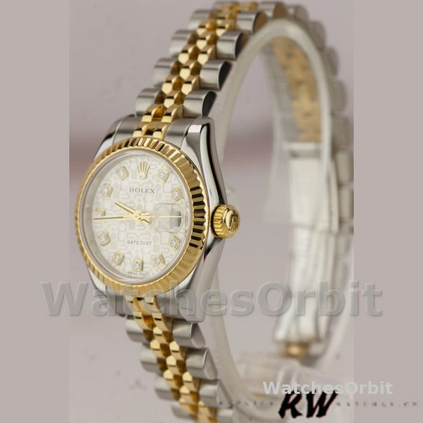Rolex Datejust 179173 Silver Jubilee Diamond Dial Fluted Bezel 26MM Lady Replica Watch