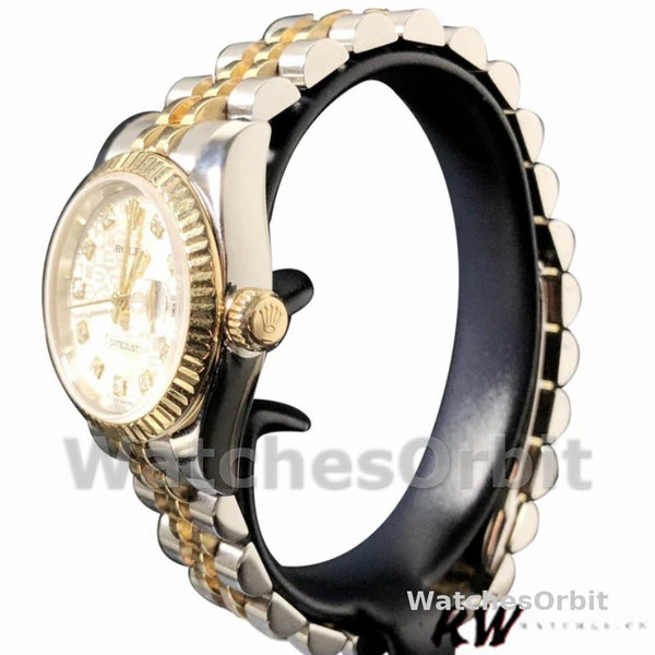 Rolex Datejust 179173 Silver Jubilee Diamond Dial Fluted Bezel 26MM Lady Replica Watch