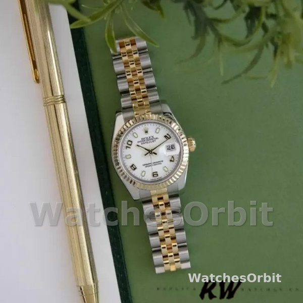 Rolex Datejust 179173 White Arabic Numerals Dial Fluted Bezel 26MM Lady Replica Watch
