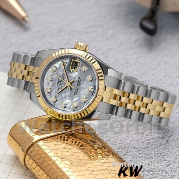 Rolex Datejust 179173 White MOP Dial Fluted Bezel 26MM Lady Replica Watch